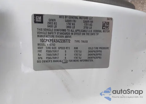 2010 Chevrolet Silverado 1500 Work Truck из США, поврежденный, VIN 1GCPKPEA3AZ236772